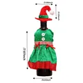 Christmas wine bottle dress set in velvet with sequins and mini hat decoration - Elf Bottle Cover-Female