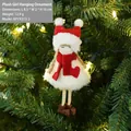 Ciondolo natalizio in peluche con cappello rosso e cuore sull'albero, 8,5x2x16 cm - Bambina