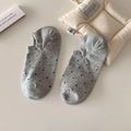 Fantasmini grigio chiaro da donna in cotone con pois neri e polsini a coste elastici - Taglia unica / Grigio chiaro