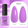 Lilac purple gel nail polish 7ml with glossy top coat and matte finish effect - Lilac (62)