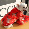 Κόκκινο χριστουγεννιάτικο πουλόβερ για κατοικίδια με τάρανδους για μικρά σκυλιά από φανέλα - Κόκκινος Τάρανδος