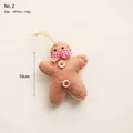 Handmade gingerbread man wool felt ornament with red bow and wooden buttons, 10x8cm - Gingerbread Man No.2 Pendant