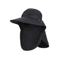 Cappello parasole nero con maschera facciale e protezione per il collo staccabile - Nero