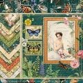 Panalisa My Fair Lady 6x6 inch scrapbook paper pad with 24 sheets of 160gsm floral cardstock - 21042 24 Images