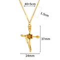 Dettaglio della collana a croce placcata oro con motivo floreale e dimensioni - Croce Floreale Realistica
