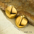 Pendientes de botón geométricos de acero inoxidable de 18K con acabado de espejo - Dorado