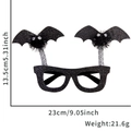 Halloween bat wing glasses frame with pom-poms and dimensions 23cm x 13.5cm - Black Bat Wings Glitter Style