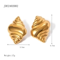 Orecchini a conchiglia dorati in acciaio inossidabile, misura 3,5cm x 4,7cm - Stile Conchiglia Dorata (JDE2402002)