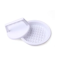 Pressa per hamburger in plastica bianca con manico ergonomico e base ventilata - Pressa per hamburger in plastica bianca