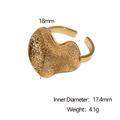 Anillo abierto corazón dorado con textura irregular en acero inoxidable chapado en 18k - Dorado