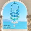 Blue shell wind chime dream catcher 16x59cm hanging ornament for coastal home decor - Finished Product / Moon Shell Wind Chime-Blue