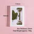 Xiuyan jade facial roller and gua sha set in 114x168x23mm gift box weighing 140g - Heart Scraper + Spiked Roller + Box