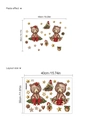 Christmas wall decal featuring hand-painted bears and gold stars in a 40x30cm layout size - Christmas Bear