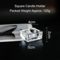 Transparent square glass candle holder with minimalist design for romantic dinners - Square Glass Small Candle Holder