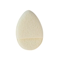 Beige teardrop facial sponge with natural konjac texture on a clean white background - Beige