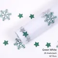 Christmas tissue paper with green star and snowflake patterns, 28 sheets per pack - Green White (28 Sheets/Pack) / 50x70cm