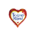 18-inch heart-shaped foil balloon for Mother's Day with Te amo Mamá Spanish text - 18 Inch Red White Heart I Love You Mom (F0704)