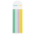 Set of 10 multicolor PET index sticky notes in pastel colors with hanging backboard - Macaron Yellow Green
