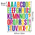 Detailed size guide for 2-inch waterproof vinyl alphabet and number stickers set - 2 Inch Bold Alphabet - Multicolor
