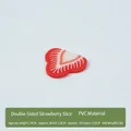 PVC artificial double-sided strawberry slice model for DIY craft and window display - Double Sided Strawberry Slice