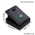 Matte black brushed jewelry pendant display stand with emerald necklace 8x7x5cm - Rounded Pendant Stand (Black)