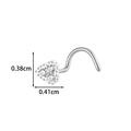 Piercing nez en titane G23 argenté avec zircons en forme de coeur 0,38x0,41 cm - Style Triangle Trois Pierres (T2556-2#) / Argent