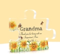 Transparent acrylic puzzle piece plaque with yellow sunflowers for Grandma gift - Grandma Sunflower Style (Q73)