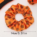 Chouchou d'Halloween orange avec motif de toile d'araignée et 14cm de diamètre - Toile d'Araignée Orange