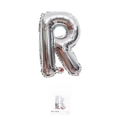 16-inch silver foil balloon letter R with retail card packaging for birthday events - 16" / Silver Letter R (With Backing Card)