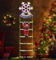 Detail of colorful LED climbing ladder light with Santa figure and snowflake for Xmas decor - Snowflake [Multicolor Light]