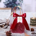 Frosted semi-transparent gift bag with red ribbon, Wedding Day tag and Moment print - Wine Red Ribbon + Wedding Tag + Raffia