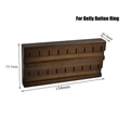 Dark wood belly ring display stand with dimensions 154x75.7x20.4mm in a 45-degree view - Style 1 / Strip Belly Button Ring Holder