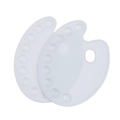Set of two white oval plastic palettes with 10 wells and thumb hole for watercolor - 9-Well Horseshoe Palette / 28*22cm
