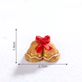 Miniature Christmas resin bell ornament with red bow and matte brown finish - 12# Christmas Bells