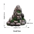 Miniature resin rockery mountain decor with moss finish, small size 2.7x1.8x2.6cm - Small Size (2.7x1.8x2.6cm)
