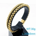 Pulsera de doble cadena de acero inoxidable dorado para hombre con especificación 30g - Dorado