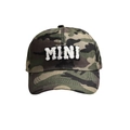 Classic jungle camouflage baseball cap featuring white chenille MINI embroidery on front - MINI-Camouflage