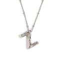 Silver balloon letter Z pendant necklace in 18K white gold plated stainless steel - Steel-Letter Z