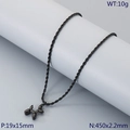 Collana con pendente a forma di cane palloncino nero lucido e catena a corda - Catena a Fune Nera (KN298850-Z)