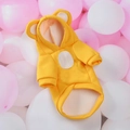 Cute yellow hooded pet sweatshirt with bear ears and warm fleece for small dogs and cats - Bright Yellow
