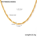 Goldene Titanstahl-Halskette mit geometrischen Gliedern und poliertem Finish - Gold Glatte Halskette (TXP079) / Gold