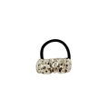 Silver wrinkled alloy metal tube hair tie with high elastic black rubber band - Irregular Liquid 5cm / Silver