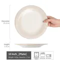 10-inch ceramic steak plate with radial wave texture, 25.2cm diameter minimalist dish - Jiunian - White Large Plate 10 Inch (Minor Flaws)