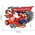 3D Christmas wall sticker of Santa flying a plane with Merry Christmas banner, 31x23cm - 31*23cm