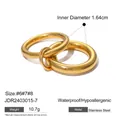 Polished double interlaced gold spherical stainless steel ring in high gloss finish - Gold Interlocked Double Ring
