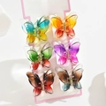 Set of six 3.5cm transparent gradient butterfly hair clips on a pink display card - 3.5cm Double Layer Butterfly Claw [Set 1] 6Pcs