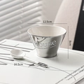 Ceramic bamboo hat bowl set with silver finish and matching spoon in minimalist style - Full Electroplated Silver 5 Inch Bowl + Spoon Set