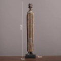 Statue femme de tribu africaine en résine de 37cm avec motifs géométriques colorés - Figurine Tribale Africaine Style A