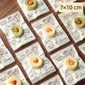 Detail of 7x10cm translucent baking bags with brown illustrations for cookies and snacks - Baking Tools Pattern / 7*10cm (100 Pieces/Pack)