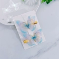 Süße kinder schmetterling haarspangen set niedliche mesh ente schnabel spangen mädchen haar accessoires - Blau Paar